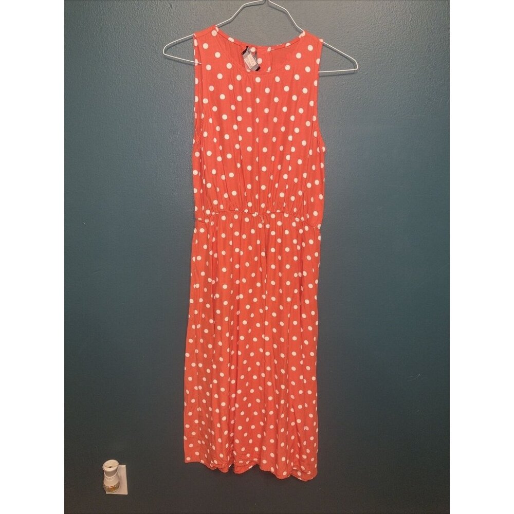 My Michelle Women’s Pink  W/‎ White Dots Sleeveless MIDI Dress Size 13/14